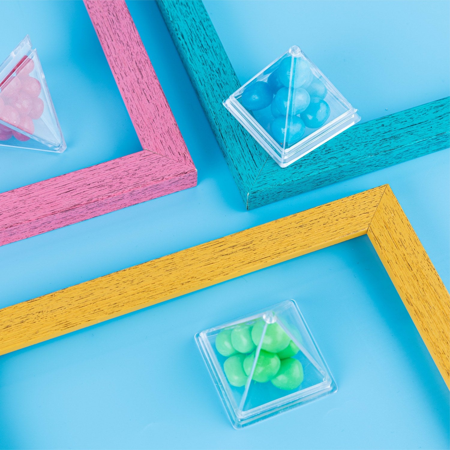 Pyramid Triangle Shaped Acrylic Candy Boxes 8 Pack 2.44"X2.44"X2.63"