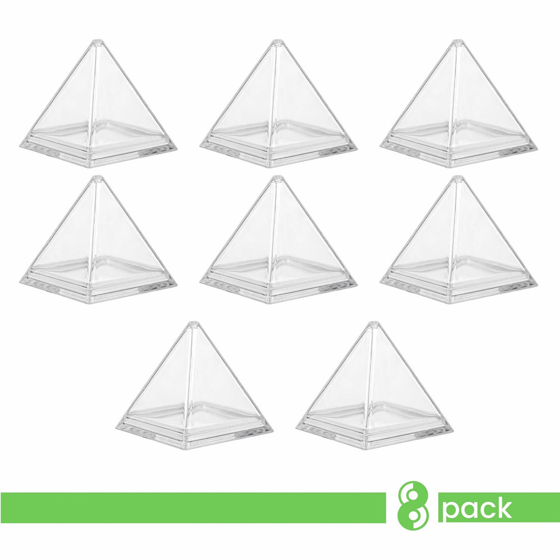 Pyramid Triangle Shaped Acrylic Candy Boxes 8 Pack 2.44"X2.44"X2.63"