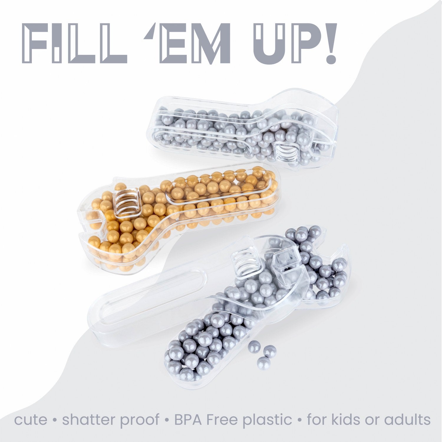 Wrench Shaped Acrylic Candy Boxes 12 Pack 4.52"X1.96"X0.98"