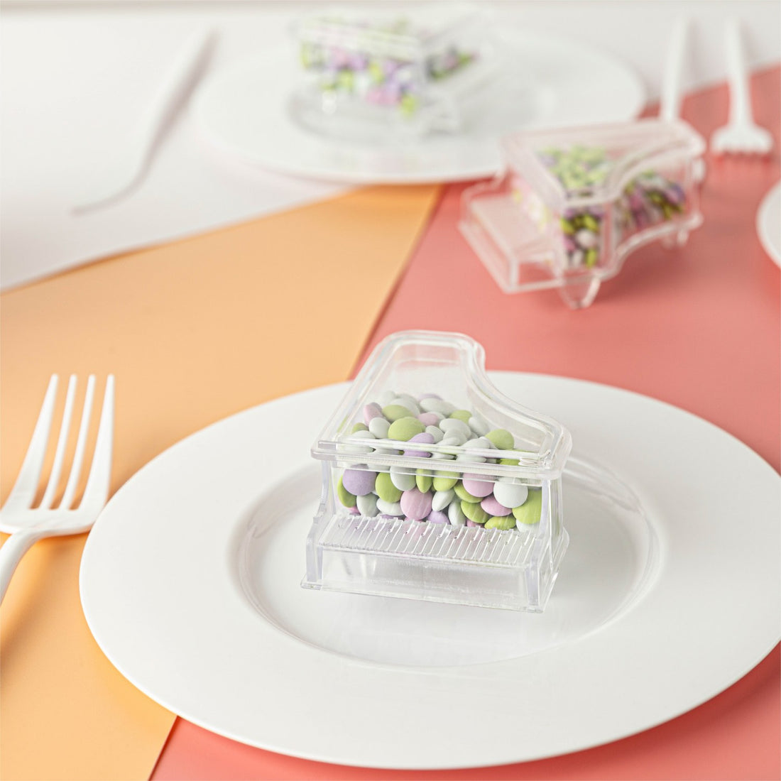Grand Piano Shaped Acrylic Candy Boxes 8 Pack 2.48X3.34"X1.29"