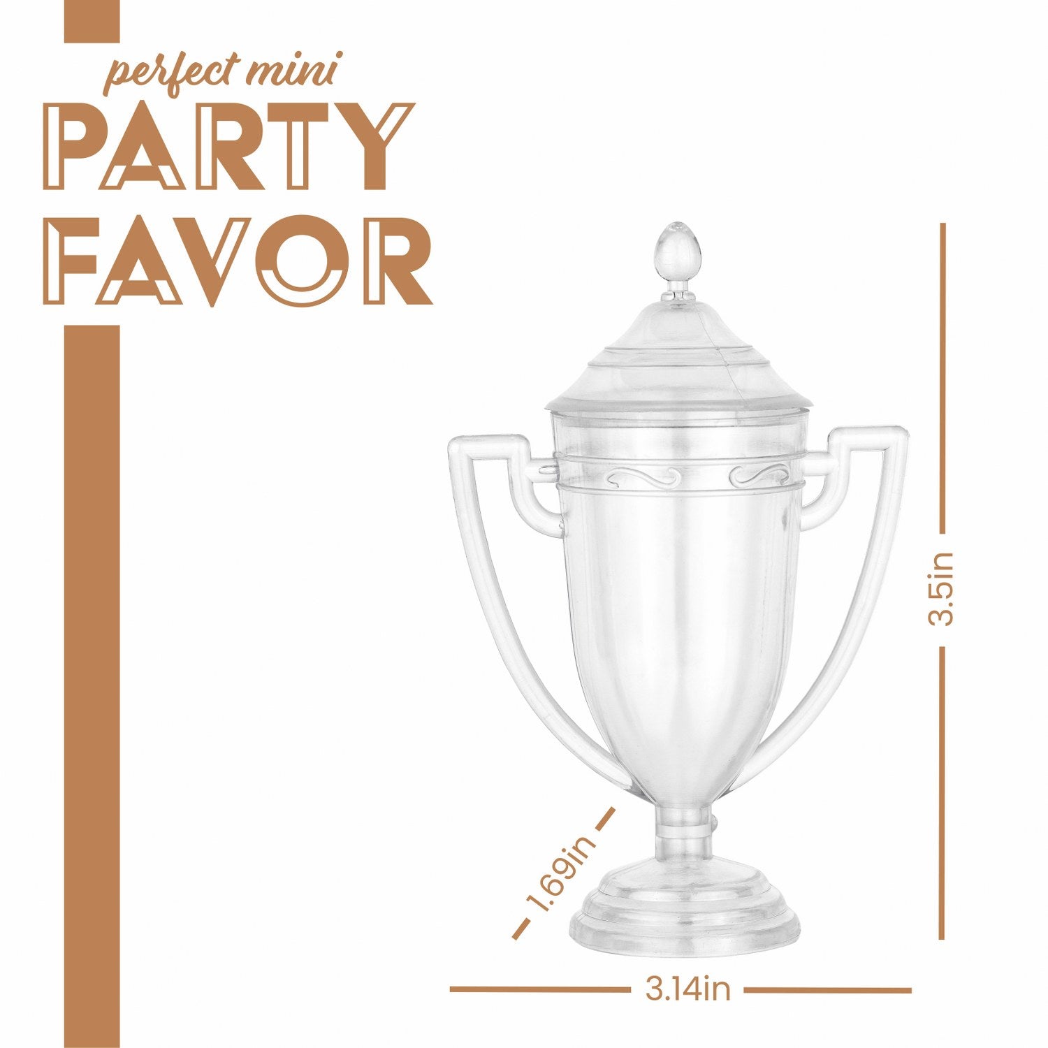 Trophy Cup Shaped Acrylic Candy Boxes 12 Pack 1.69"X3.5"X3.14"