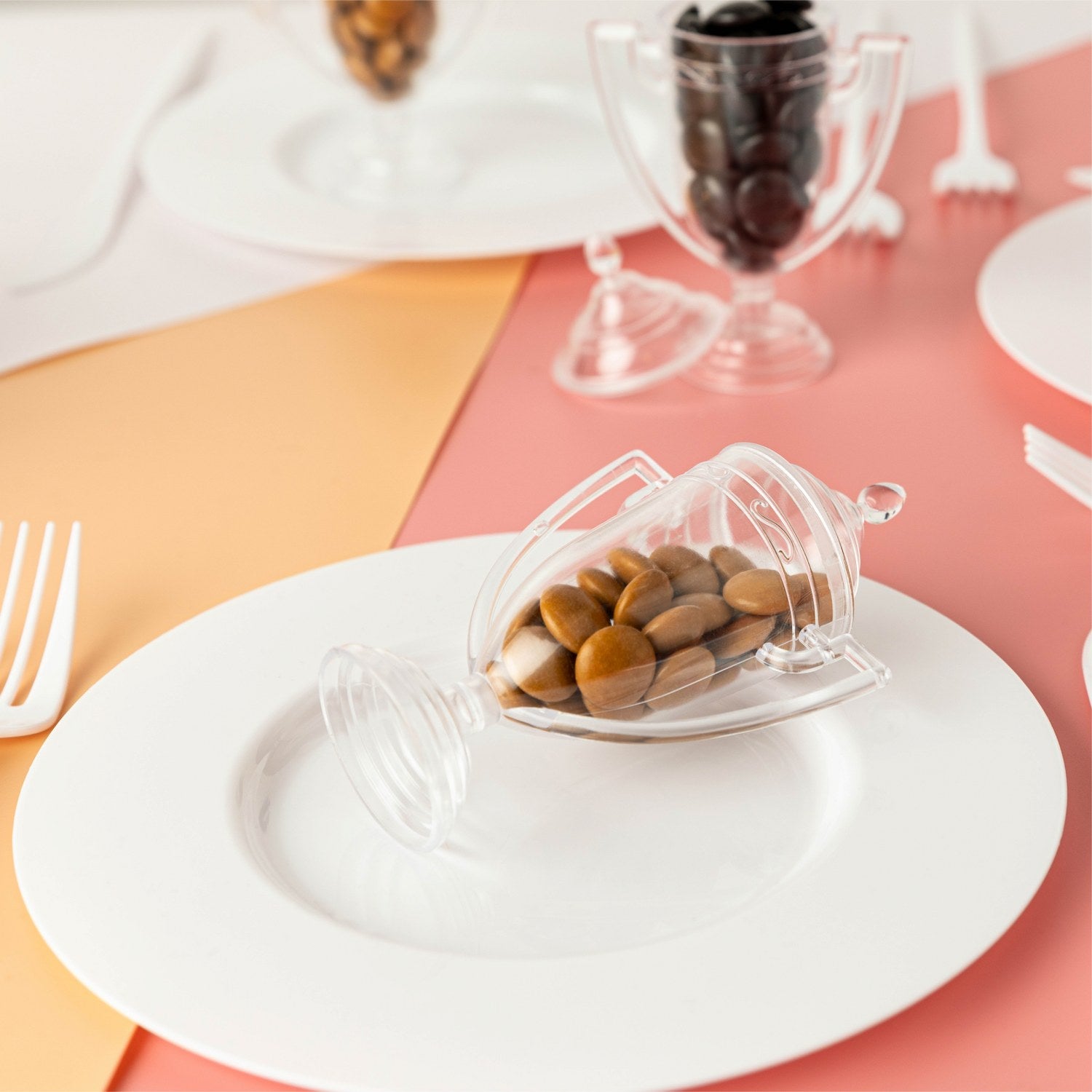 Trophy Cup Shaped Acrylic Candy Boxes 12 Pack 1.69"X3.5"X3.14"