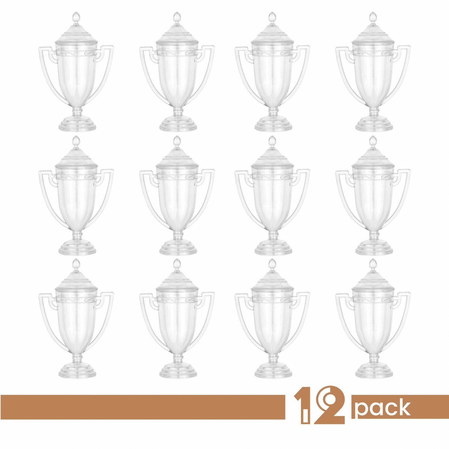 Trophy Cup Shaped Acrylic Candy Boxes 12 Pack 1.69"X3.5"X3.14"