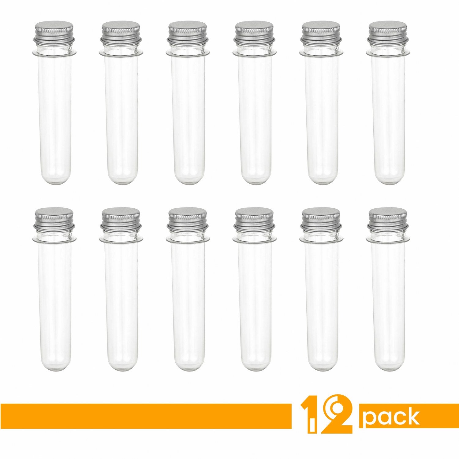 Tube Shaped Acrylic Candy Boxes With Aluminum Cover 12 Pack 1.18"X5.03"