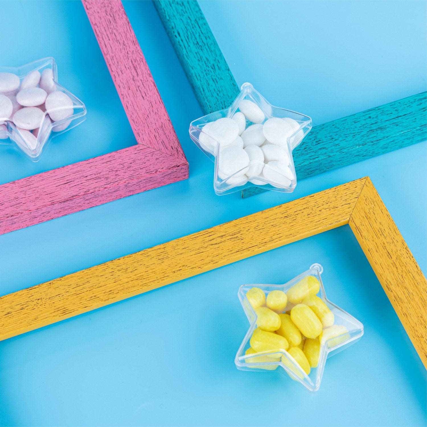 Star Shaped Acrylic Candy Boxes 12 Pack 2.95"X1.25"