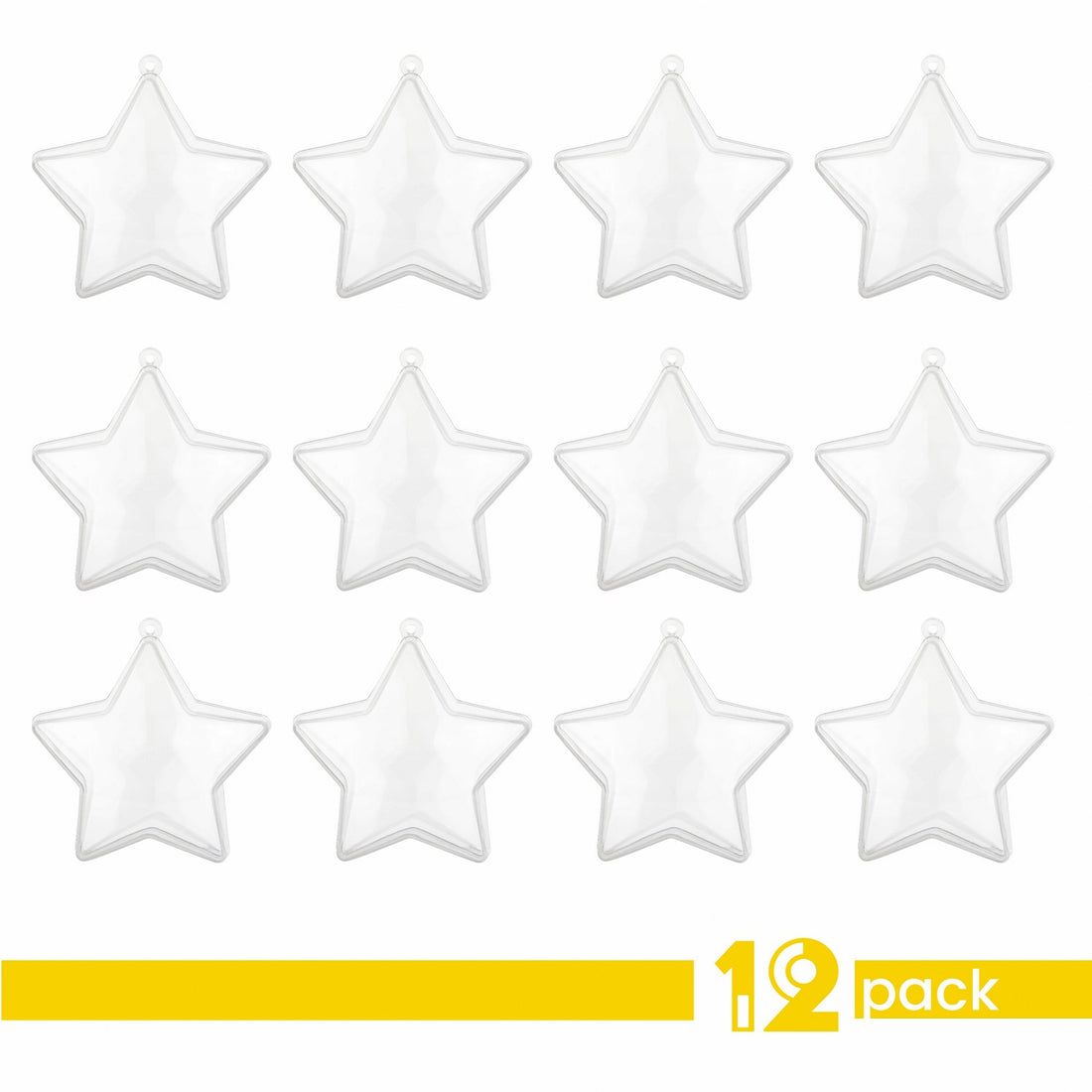 Star Shaped Acrylic Candy Boxes 12 Pack 2.95"X1.25"
