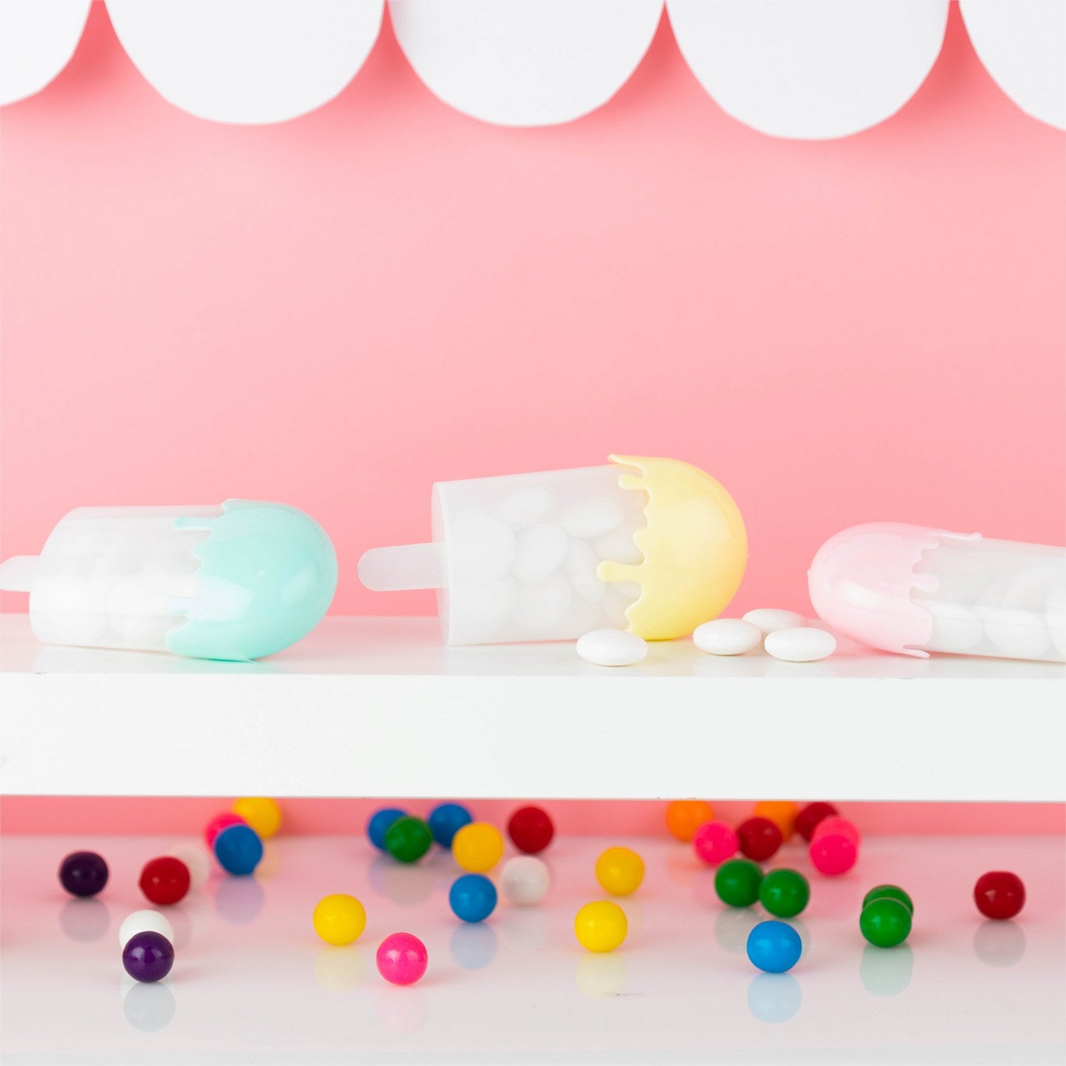 Ice Cream Shaped Acrylic Candy Boxes 9 Pack 1.88"X4.33"X1.18"