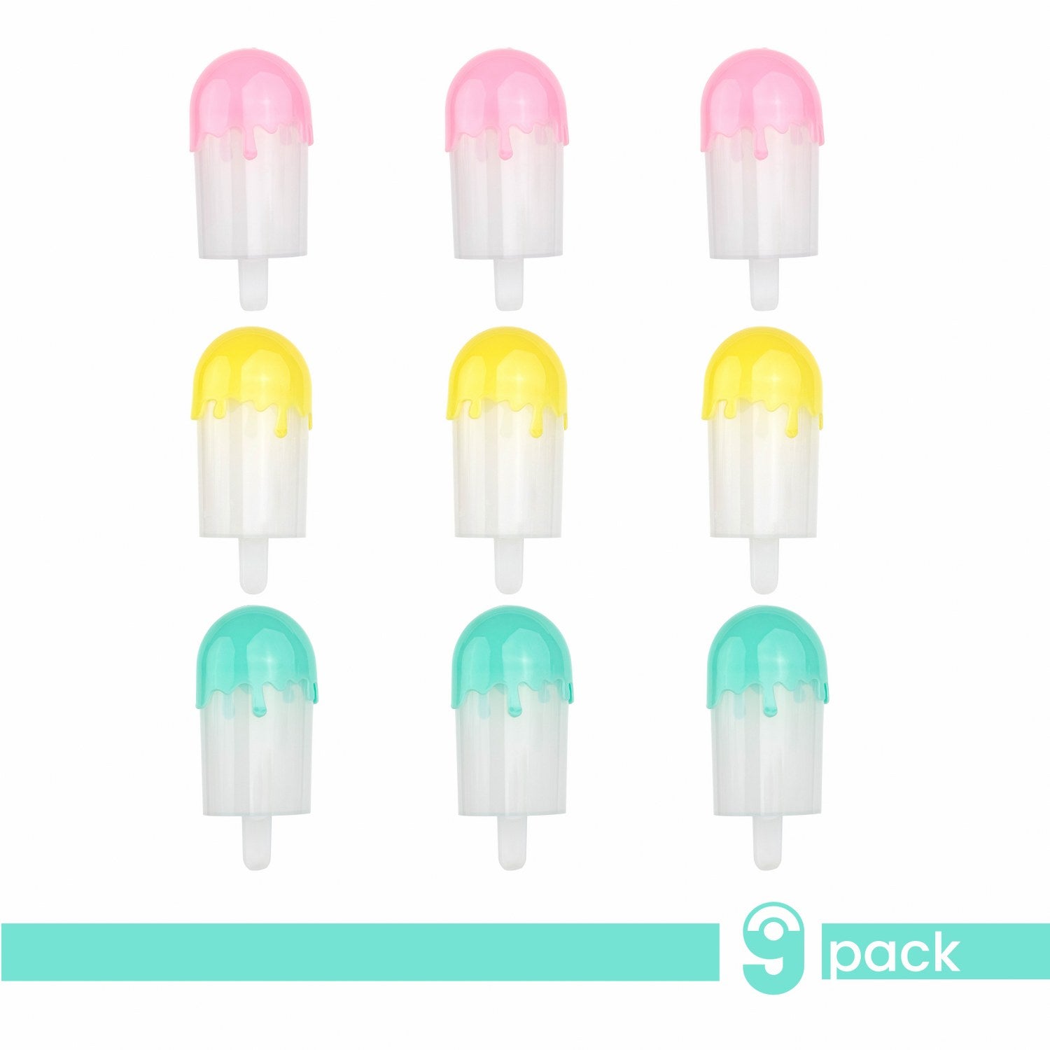 Ice Cream Shaped Acrylic Candy Boxes 9 Pack 1.88"X4.33"X1.18"