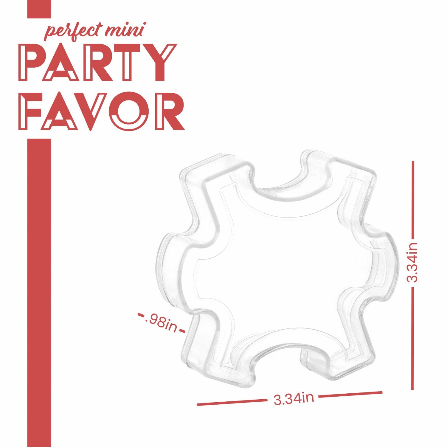 Hammont Puzzle Shaped Acrylic Candy Boxes 12 Pack 3.34"X0.98"