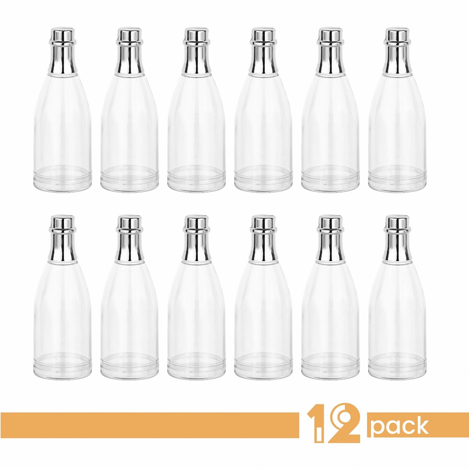 Champagne Bottle Shaped Acrylic Candy Boxes 12 Pack 1.57"X4.13"