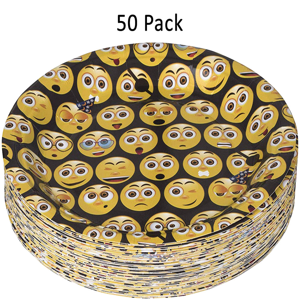 Emoji 7" Disposable Round Plates 50 Pack