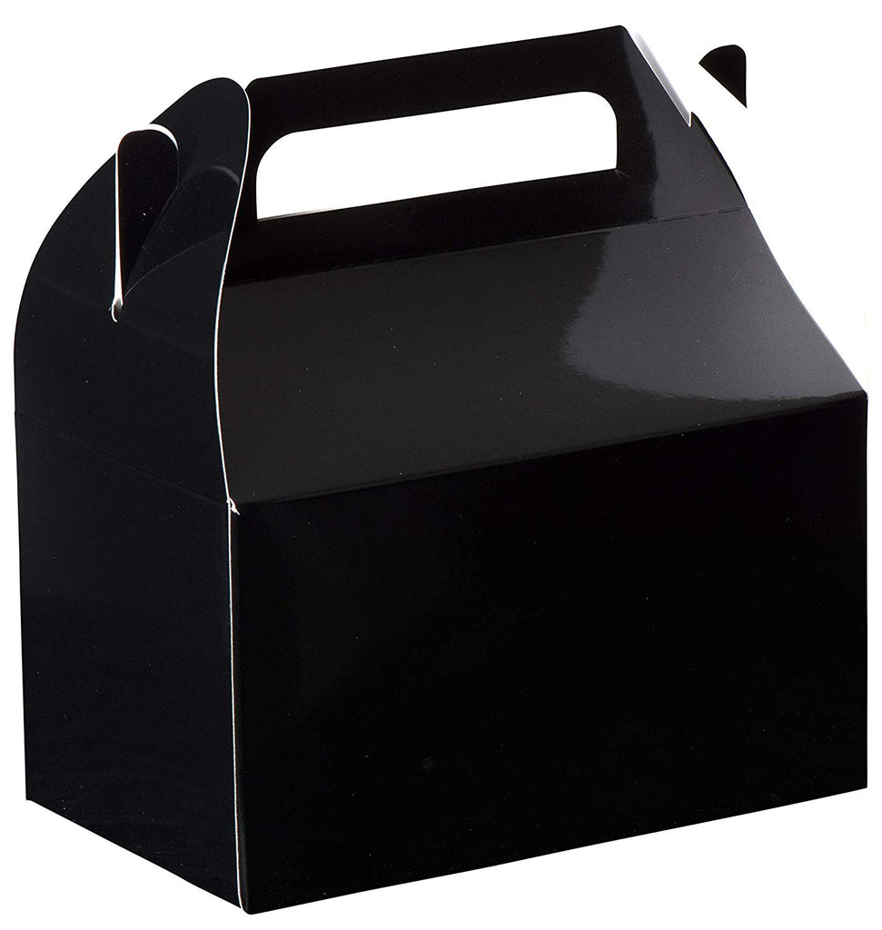 Black Party Favors Paper Treat Boxes 10 Pack 6.25" X 3.75" X 3.5"