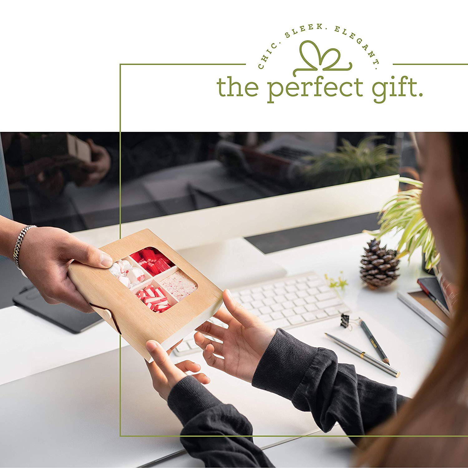 Wooden Candy Gift Box 4 Pack 7''X7''X2''