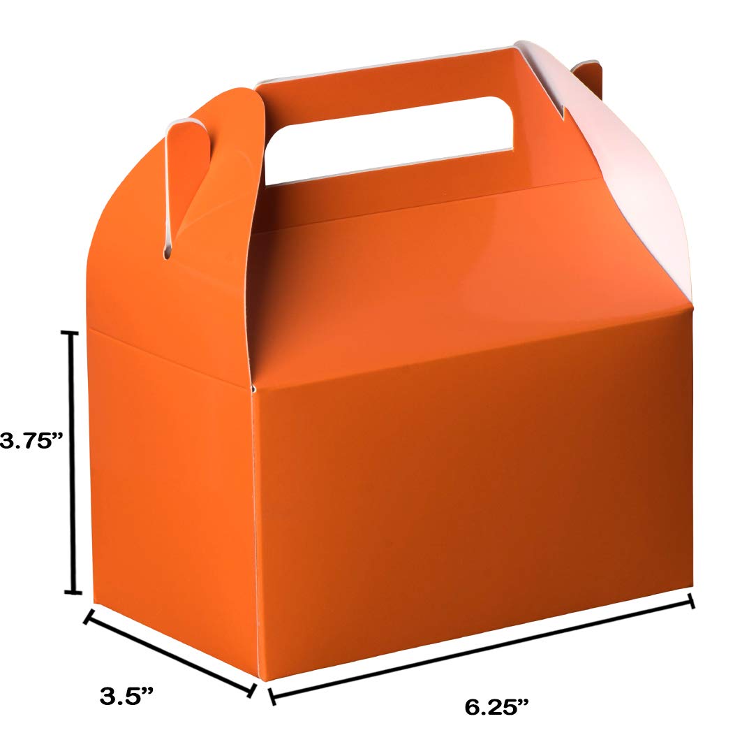 Party Favors Paper Orange Treat Boxes 10 Pack 6.25" X 3.75" X 3.5"