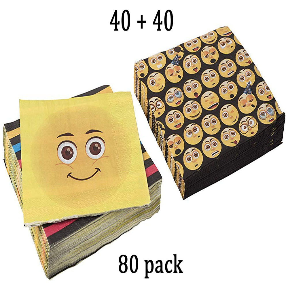Emoji Party Napkins 80 Pack 6.5"X6.5"