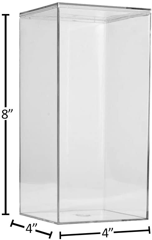  Hammont Clear Acrylic Boxes - 2 Pack - 4''x4''x4