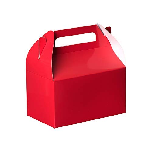 Red Party Favors Paper Treat Boxes 6.25" X 3.75" X 3.5" 10 Pack