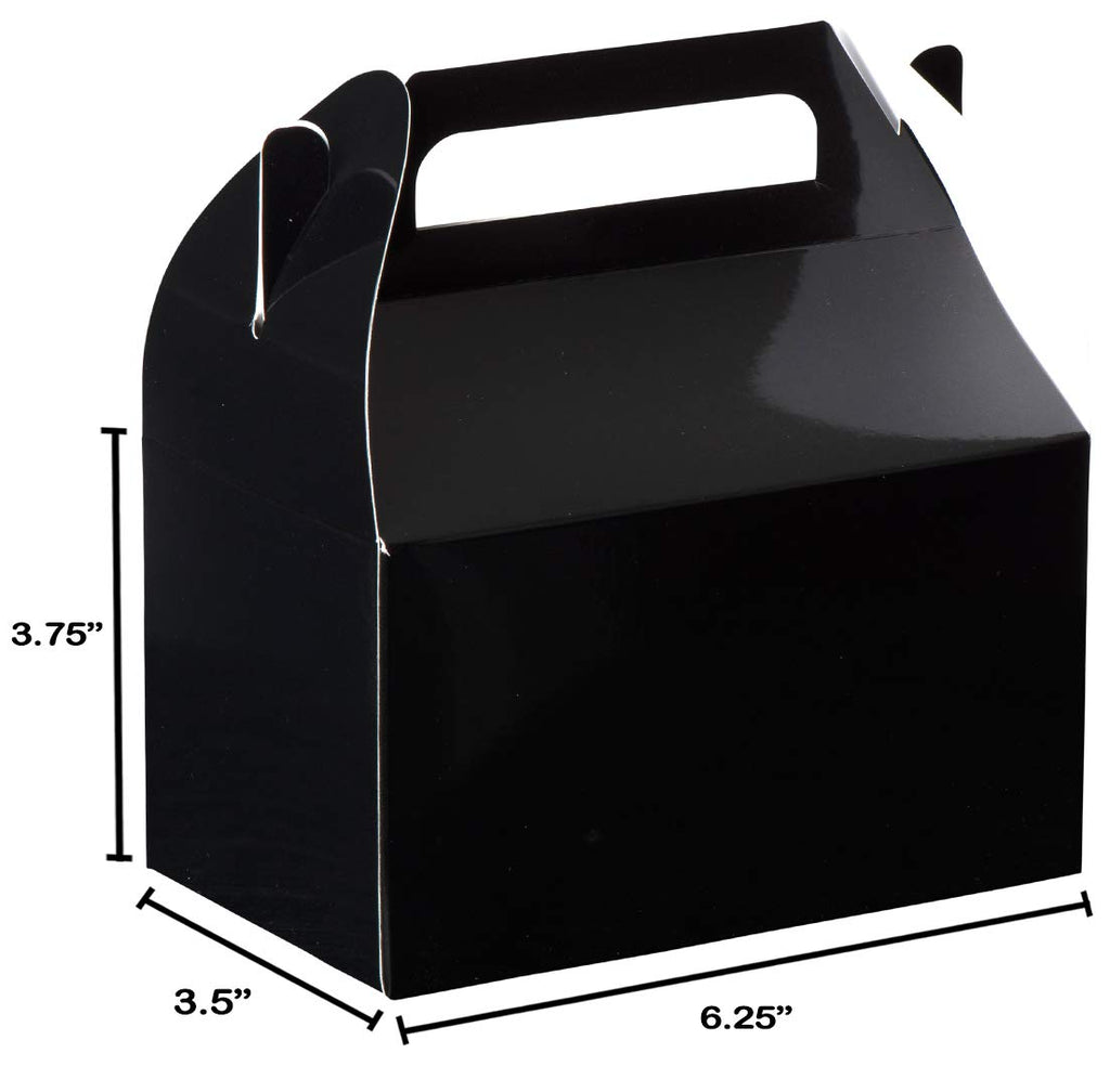 Black Party Favors Paper Treat Boxes 10 Pack 6.25" X 3.75" X 3.5"