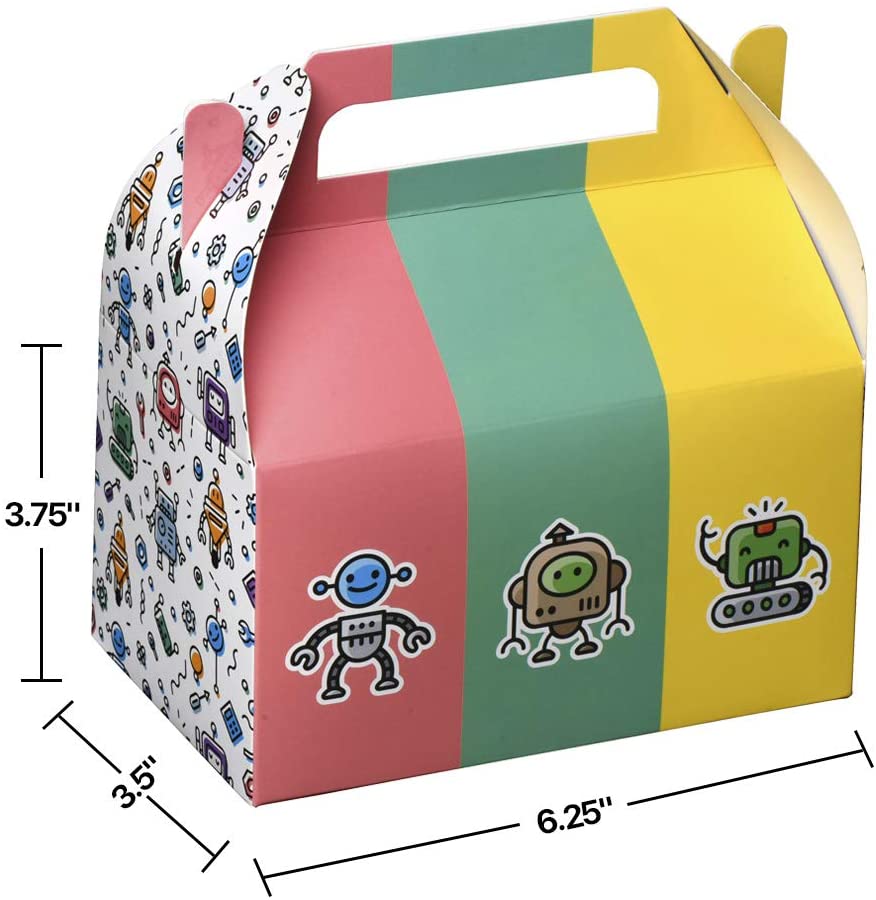 Robots Paper Treat Boxes 10 Pack 6.25" X 3.75" X 3.5"