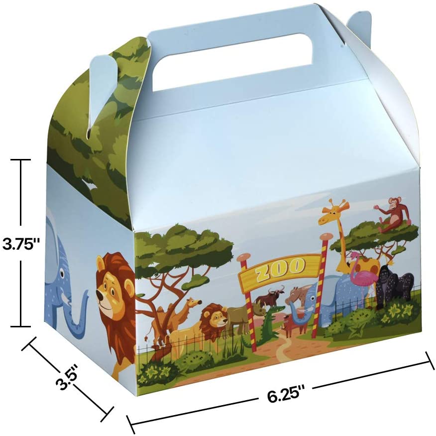 Zoo Paper Treat Boxes 10 Pack 6.25" X 3.75" X 3.5"