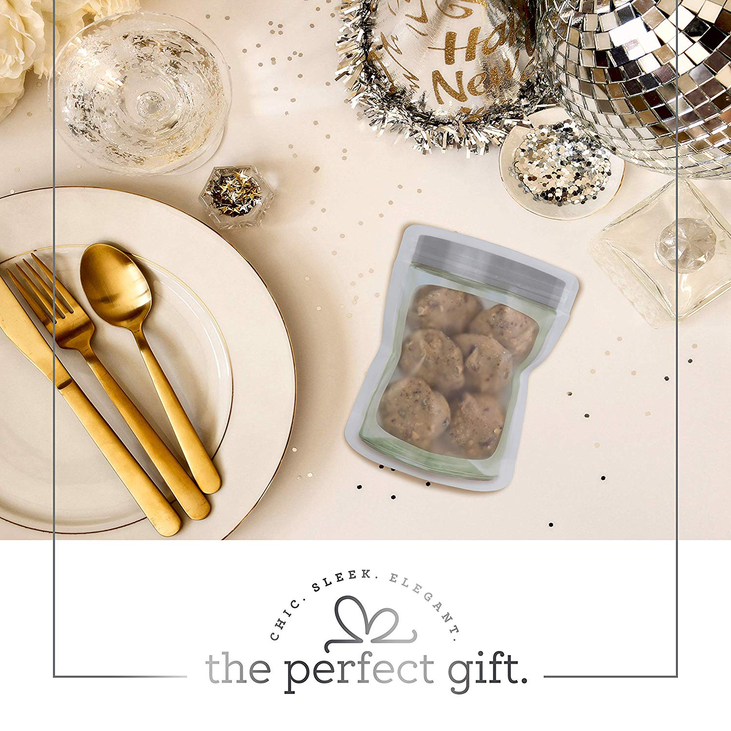 Jar Shape Airtight Bag Silver 4.25"X5.5" 10 Pack