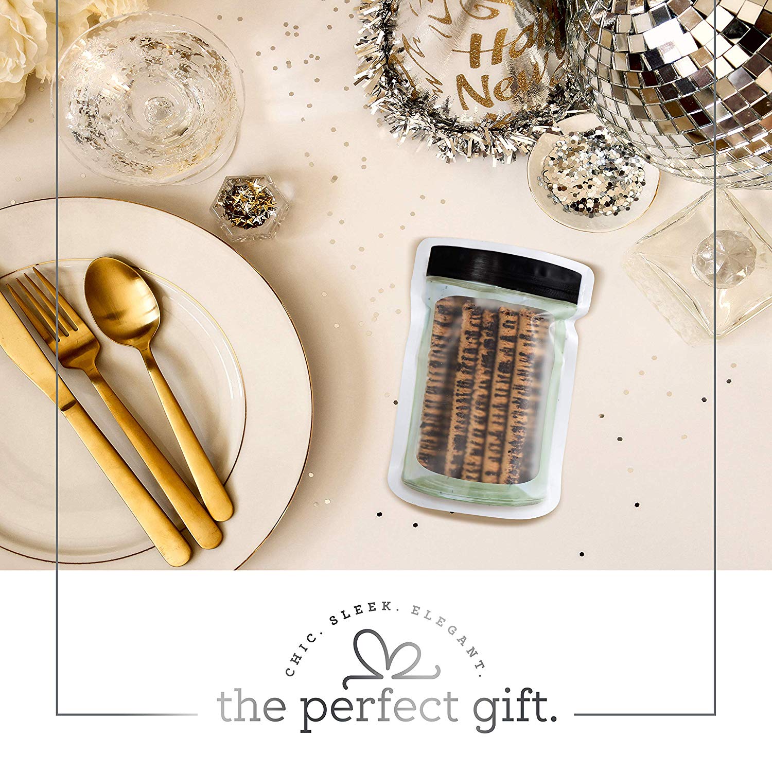 Jar Shape Zipper Airtight Black 5"X7.5" Seal Bag 10 Pack