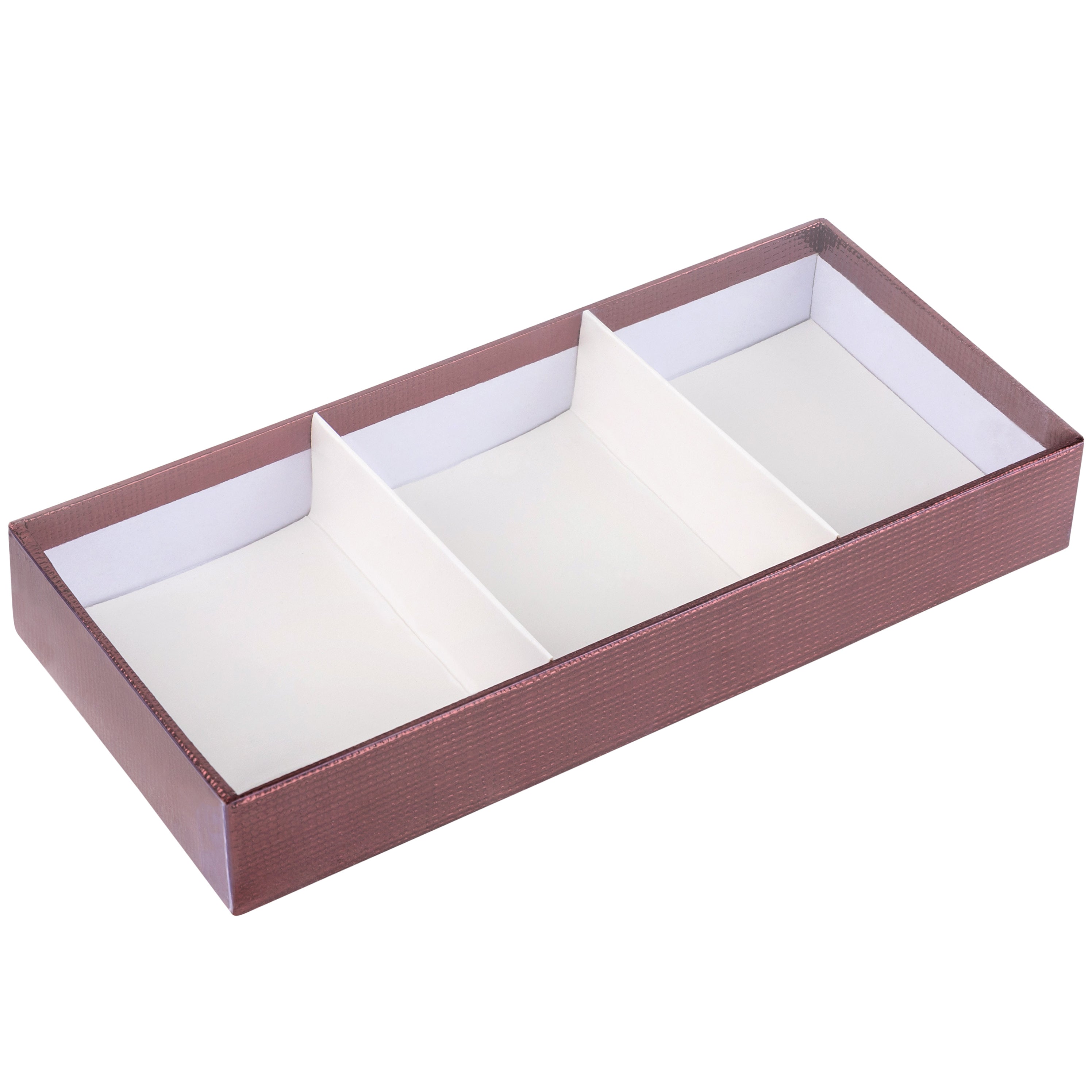 Three Section Maroon Tray 4 Packs Gift Box With Clear Cover 8.5"X3.75"X1.25"
