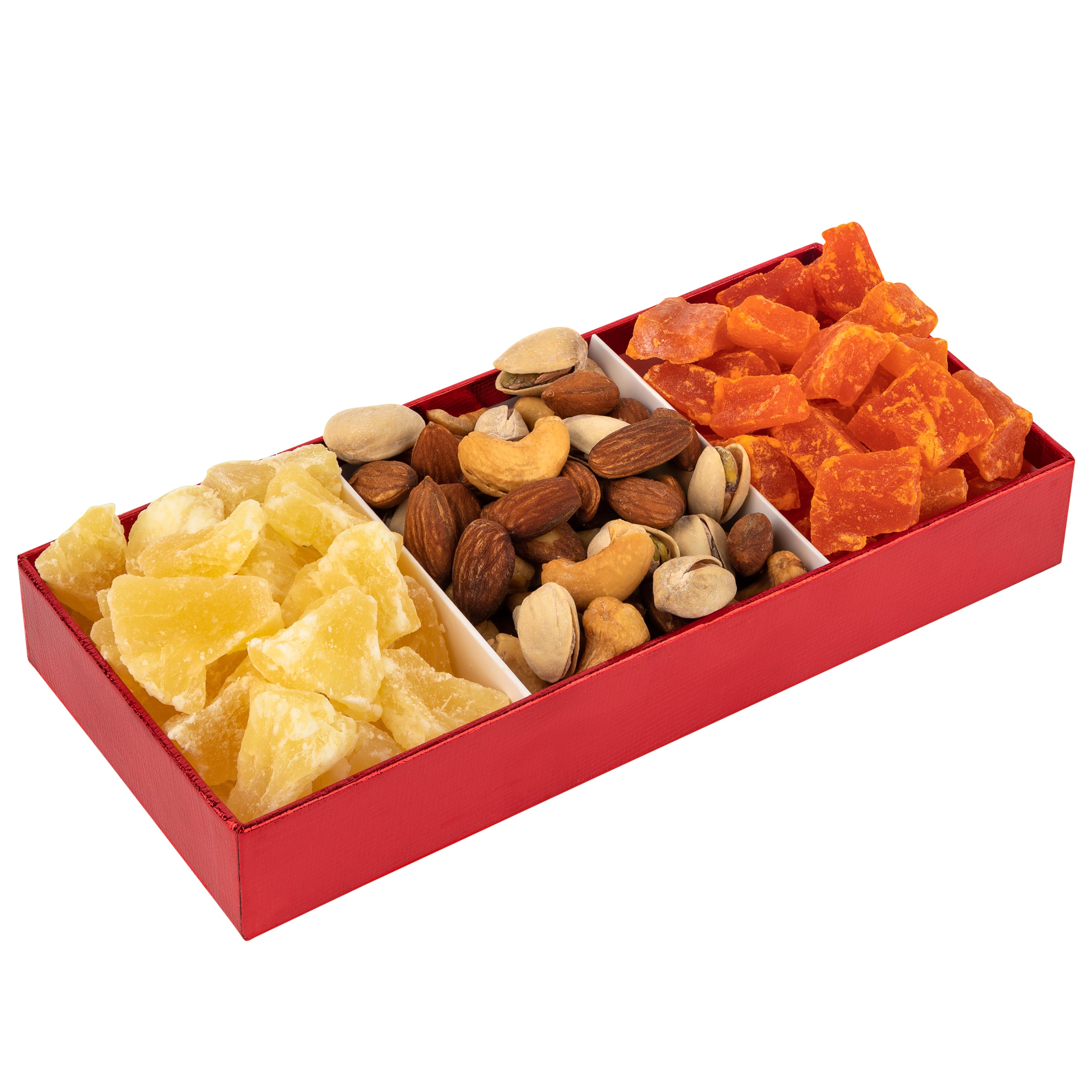 Three Section Maroon Tray 4 Packs Gift Box With Clear Cover 8.5"X3.75"X1.25"