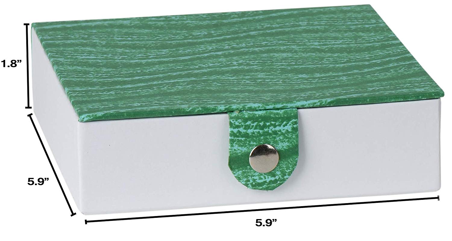 Green Gift Box With Snap Closure 3 Pack 5.9X5.9X1.8