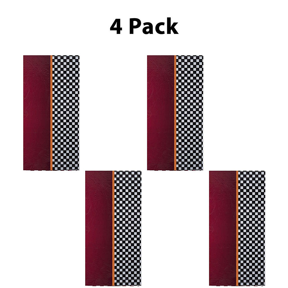 Checkered Black And White Tablecloth 4 Pack 54" X 108"