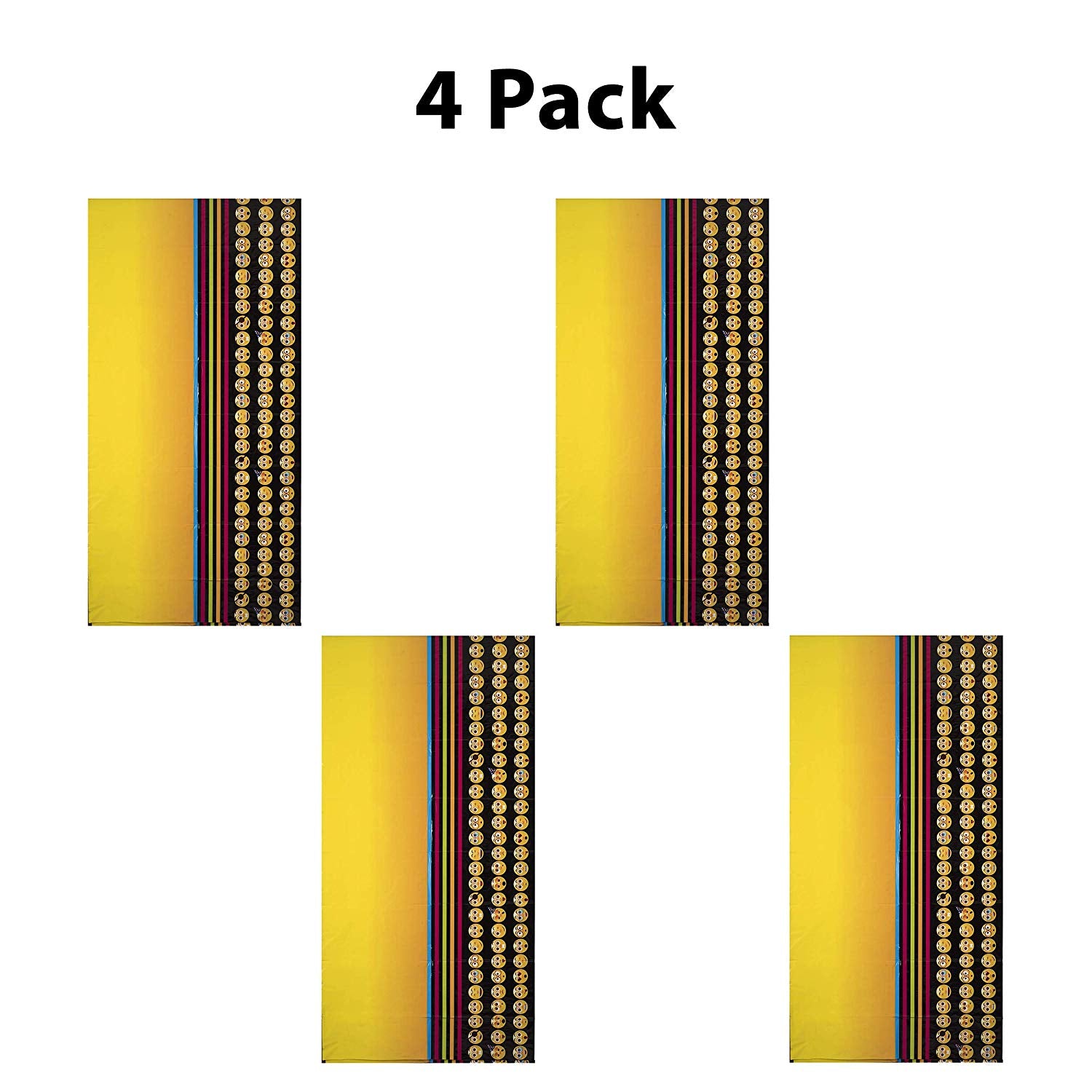 Emoji Party Supplies Tablecloth 54" 108" 4 Pack