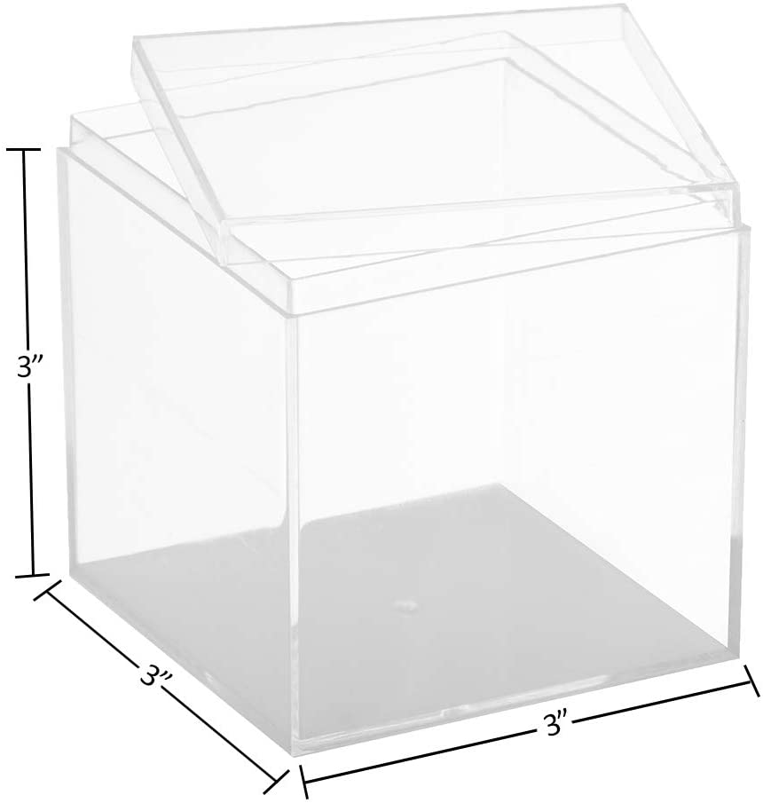 Clear Acrylic Boxes 3x3x3 4 Pack