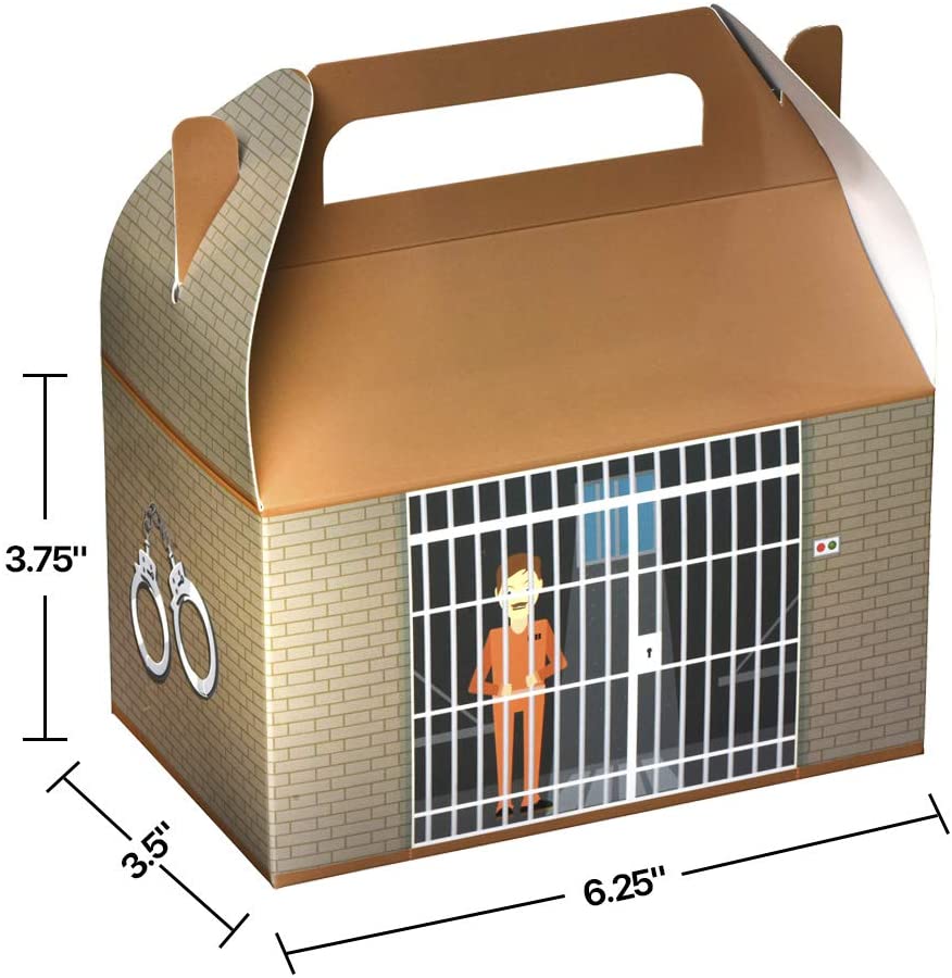 Prison Paper Treat Boxes 10 Pack 6.25" X 3.75" X 3.5"