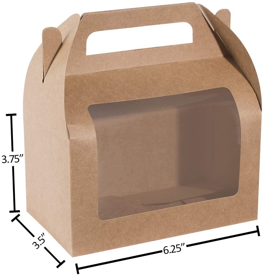 Kraft Window Treat Box 6.25" X 3.75" X 3.5" 10 Pack