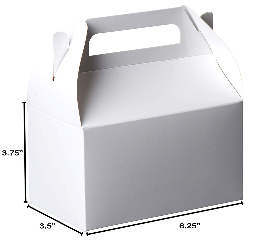 White Party Favors Paper Treat Boxes 10 Pack 6.25" X 3.75" X 3.5"