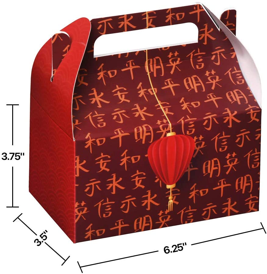 Chinese Paper Treat Boxes 10 Pack S 6.25" X 3.75" X 3.5"