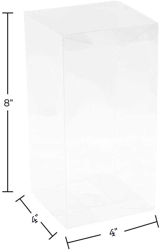 Clear Soft Tall Gift Boxes 4"X4"X8" 8 Pack