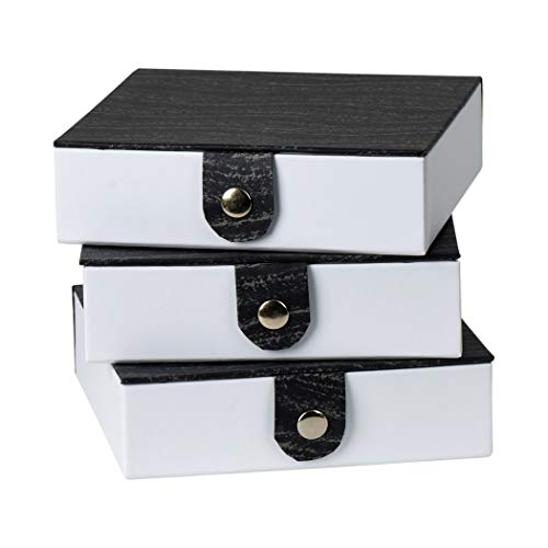 Black Gift Box With Snap Closure 3 Pack 5.9X5.9X1.8
