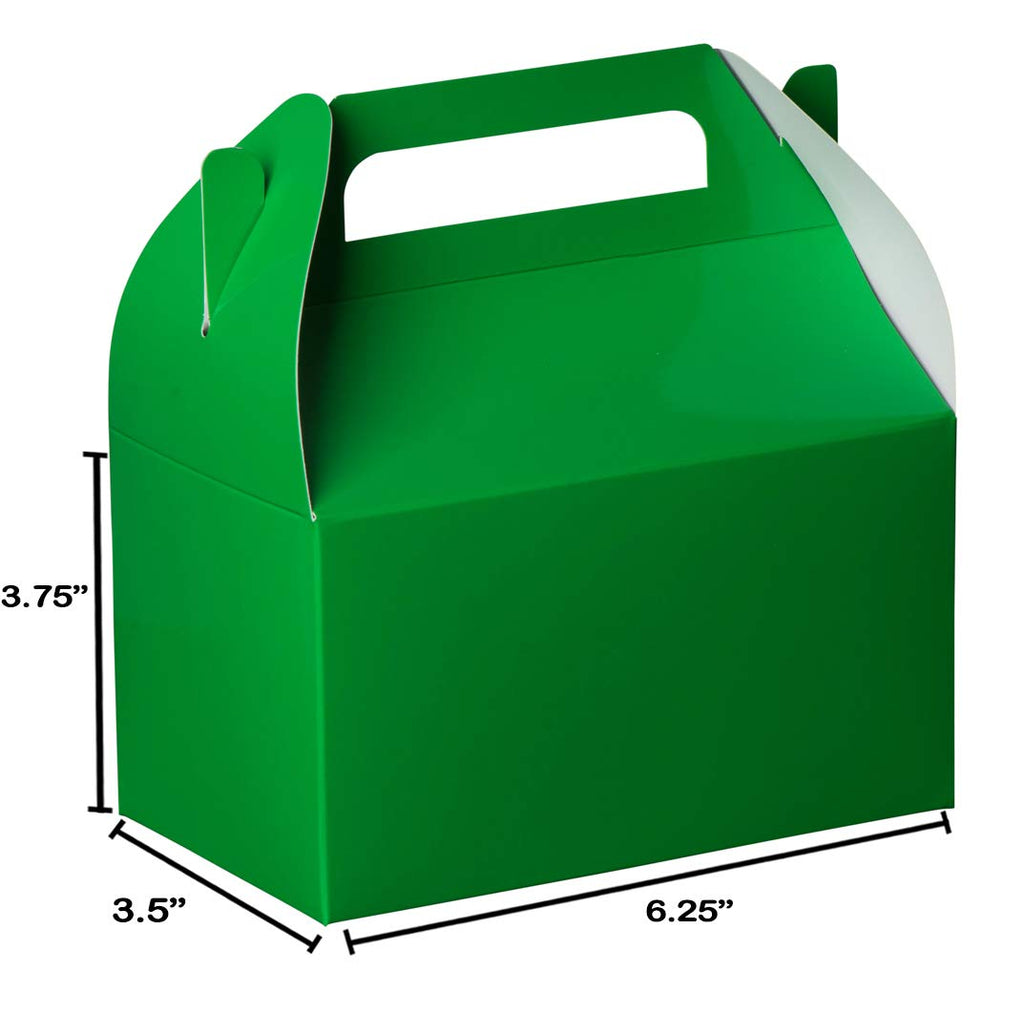 Party Favors Paper Green Treat Boxes 10 Pack 6.25" X 3.75" X 3.5"