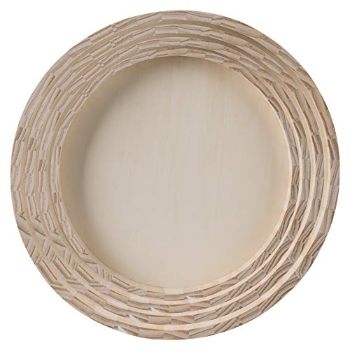 Wooden Nested Serving Trays Five Piece Set Round
