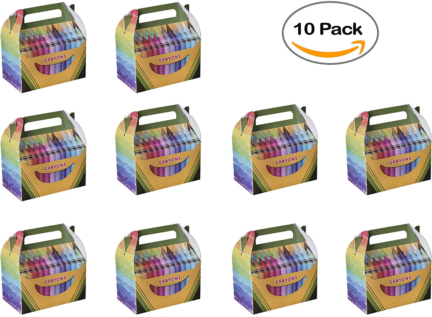 Crayon Paper Treat Boxes 10 Pack S 6.25" X 3.75" X 3.5"