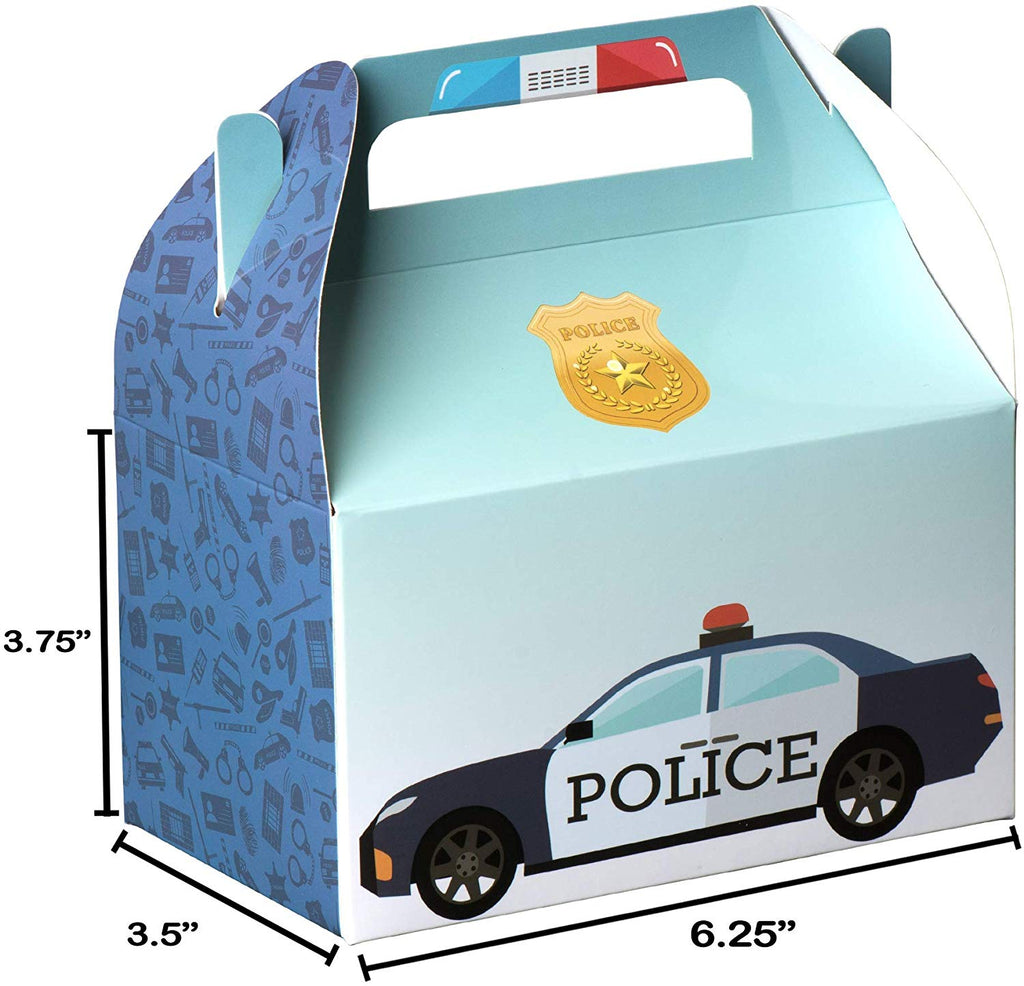 Paper Treat Boxes 10 Pack 6.25" X 3.75" X 3.5" Police