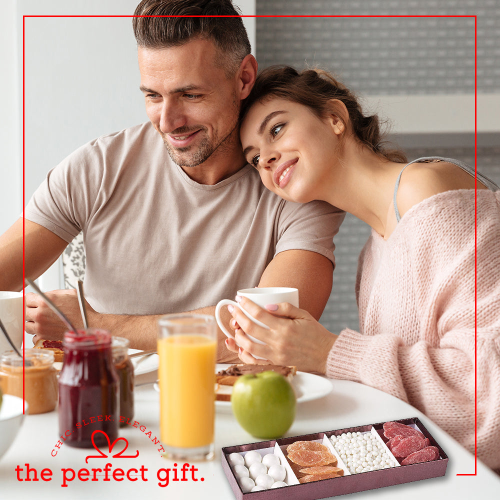 Four Section Maroon Tray  4 Packs Gift Box With Clear Cover 11" X 3.75" X 1.25"