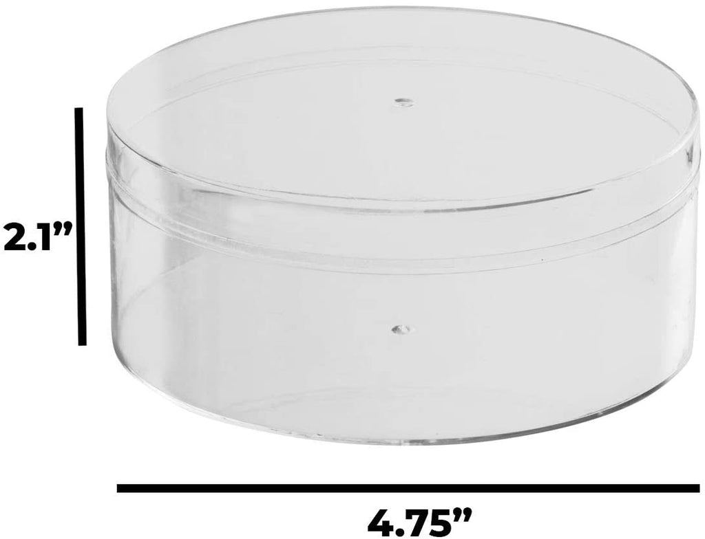 Clear Acrylic Boxes Round 4.75"X2.1" 8 Pack