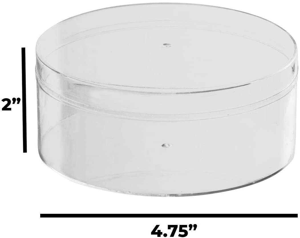 Clear Acrylic Boxes Round 4.75X2 8 Pack