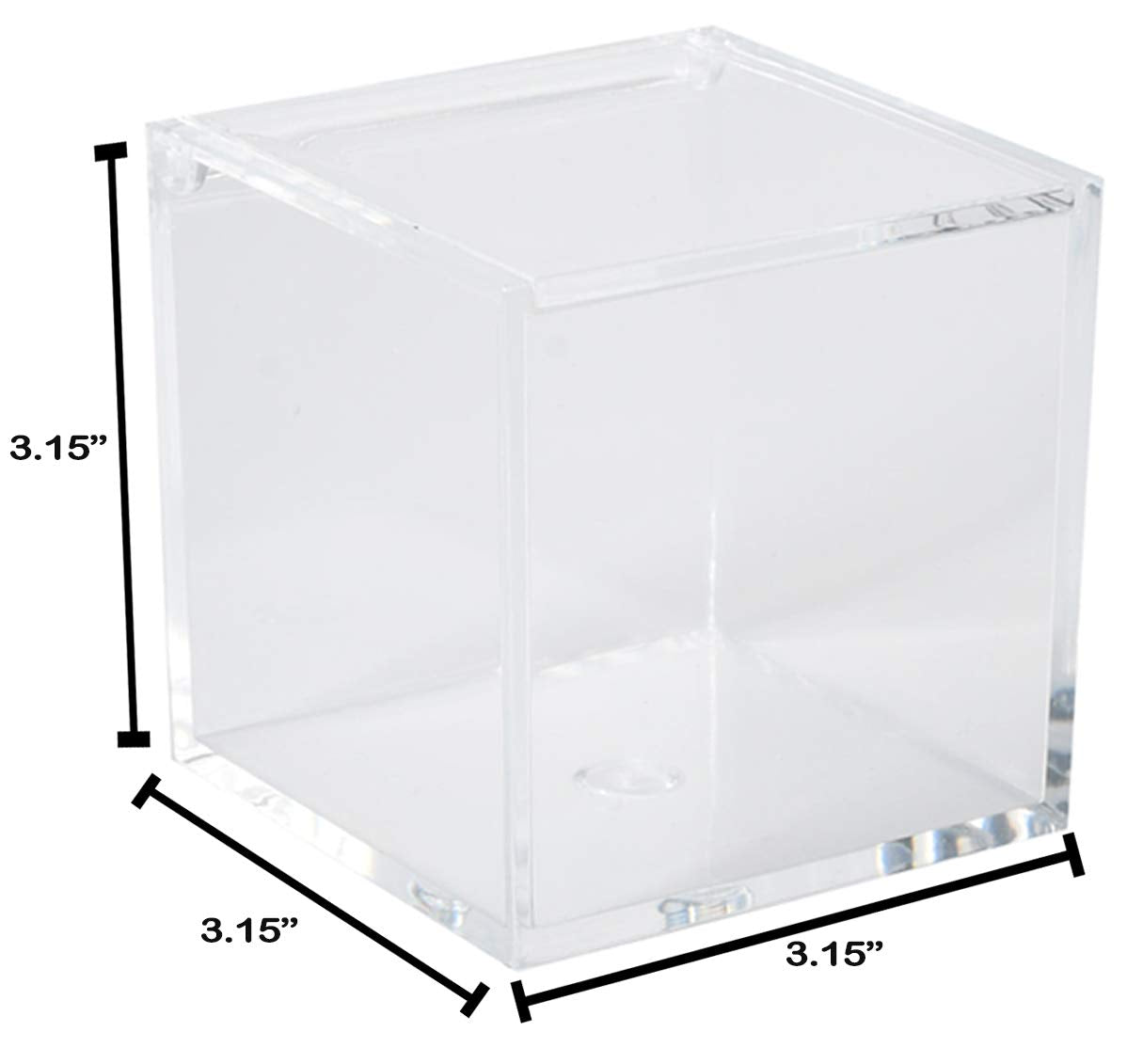Clear Acrylic Boxes 3.15''X3.15''X3.15'' 4 Pack