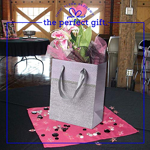 Purple Sparkling Glitter Gift Bags 12 Pack 9"X 7"X 4"