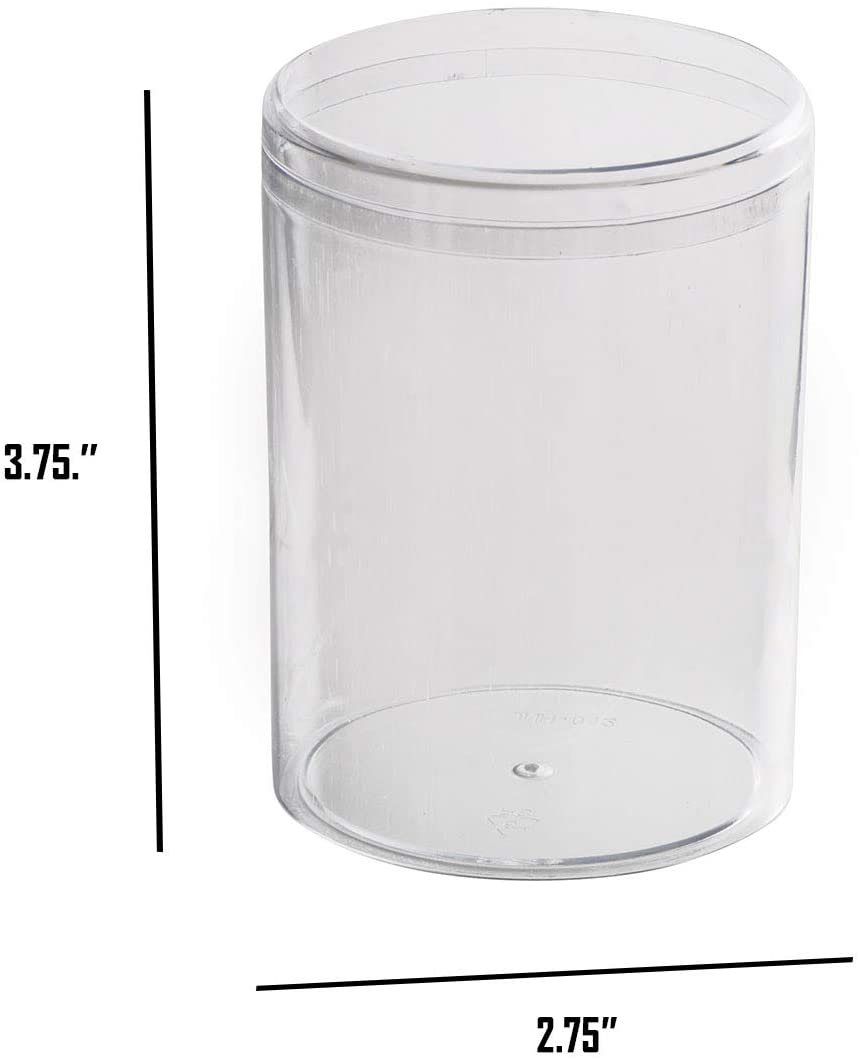 Clear Acrylic Boxes Round 2.75"X3.75" 12 Pack