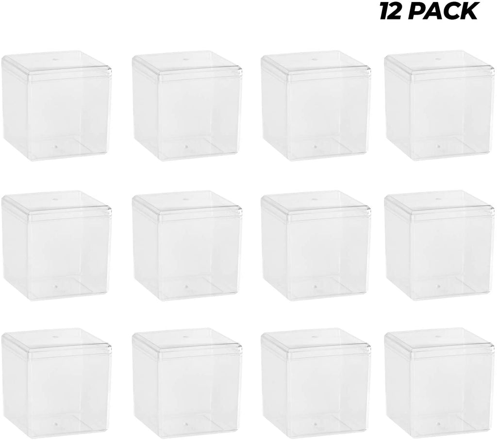Clear Acrylic Boxes 3"X3"X3" 12 Pack
