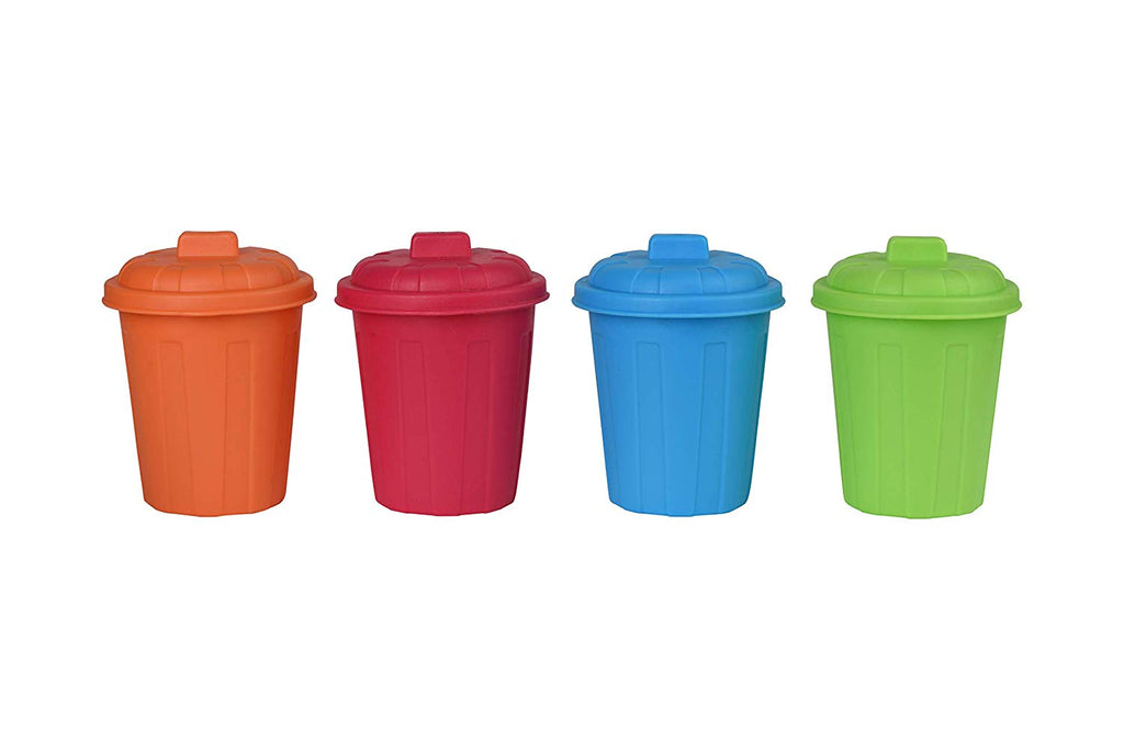 Mini Plastic Garbage Cans 4 Pack 3.5"X3.5"X4"